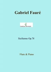 Sicilienne, Op.78 piano sheet music cover